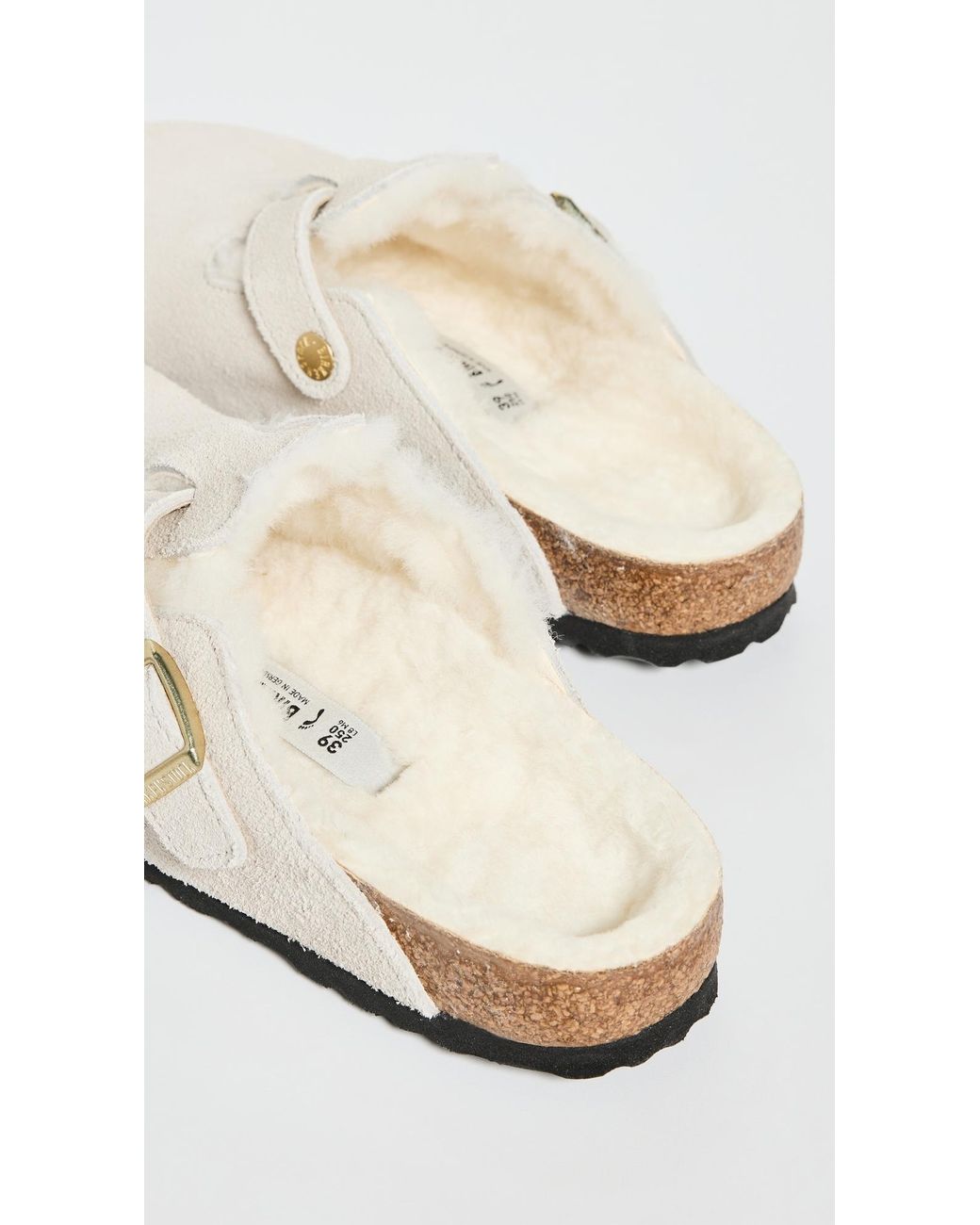Birkenstock White Boston Shearling Clogs