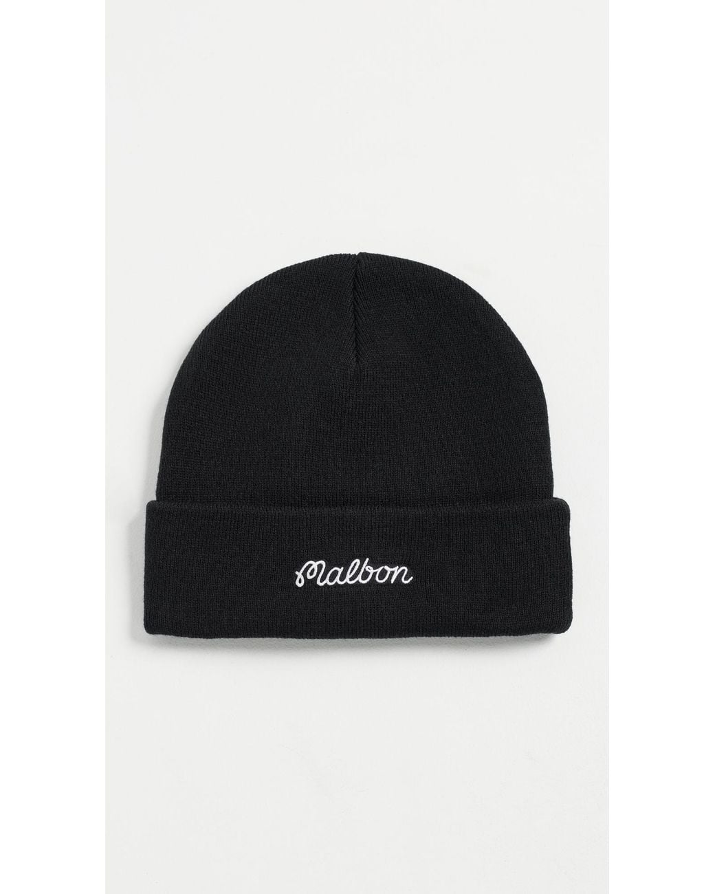 Malbon Black Script Beanie for men