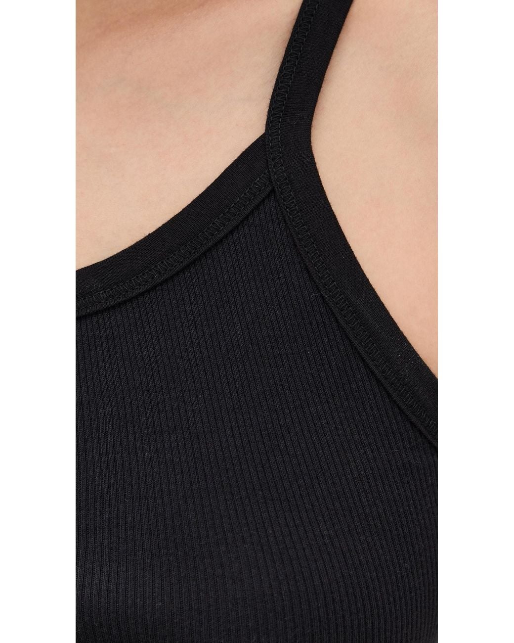 ÉTERNE Black Cropped Rib Tank