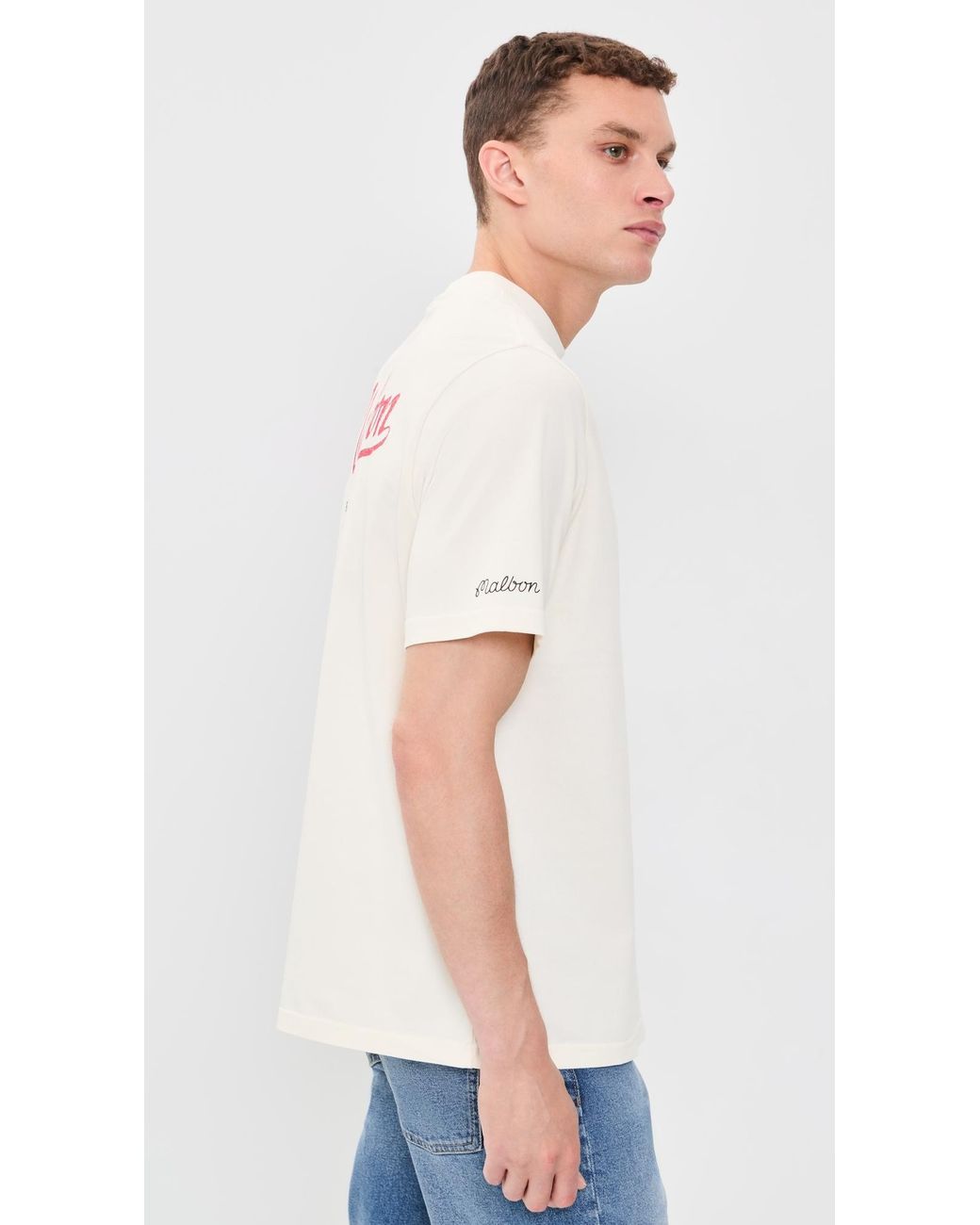 Malbon White Bermuda Benchmark Tee for men