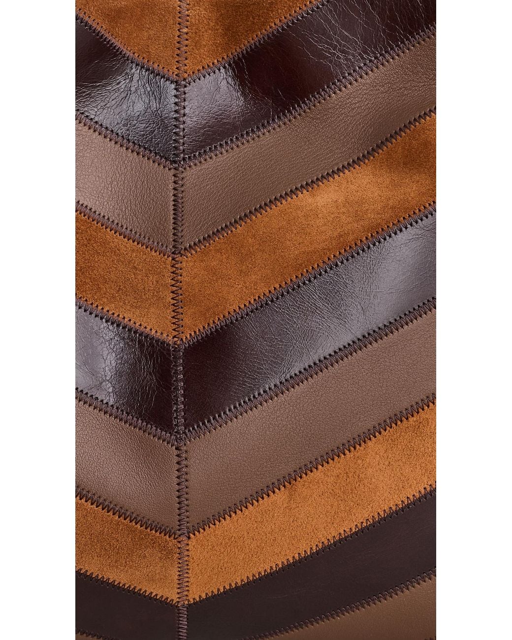 Veronica Beard Brown Chevron Vida Bag