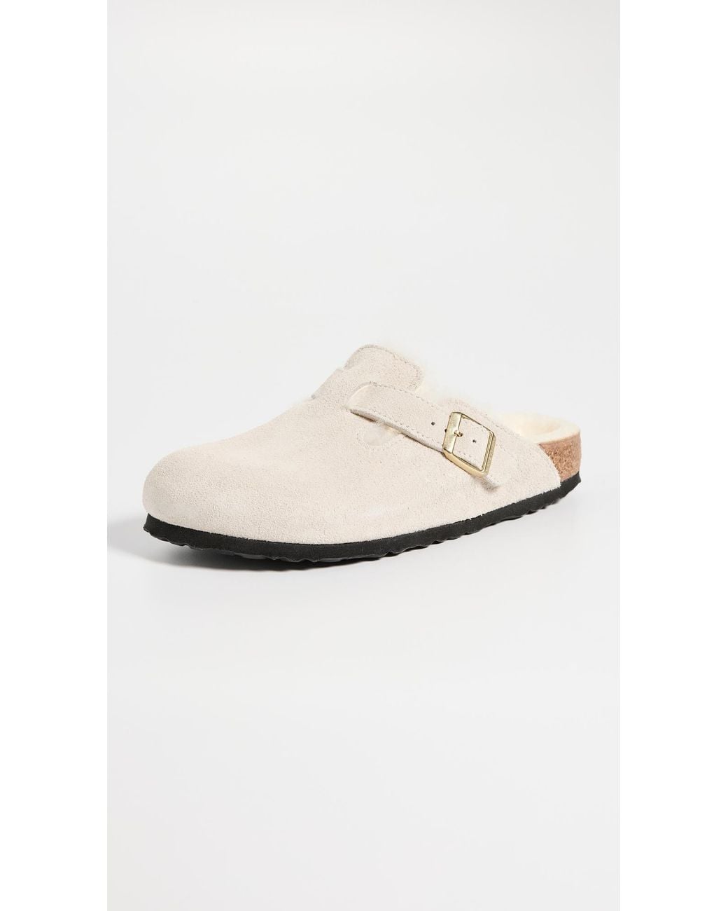 Birkenstock White Boston Shearling Clogs