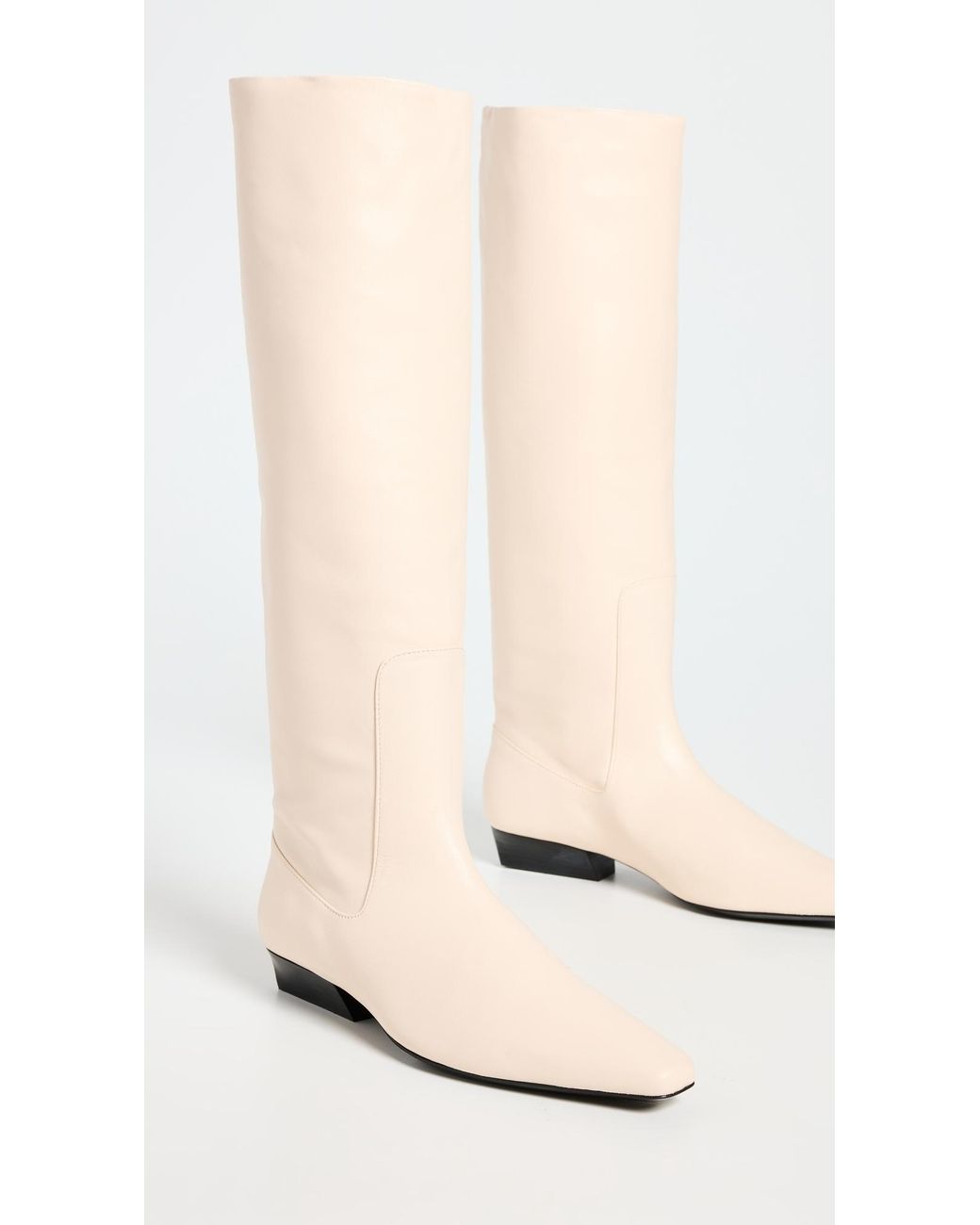 Staud White Wally Flat Boots