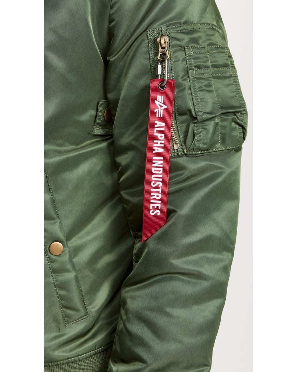 Alpha Industries Green Ma-1 Regular Fit Flight Jacket for men