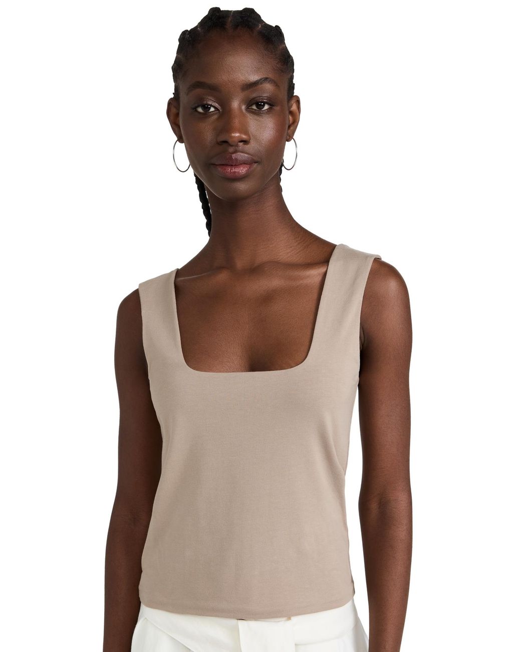 vince square neck sweater tank