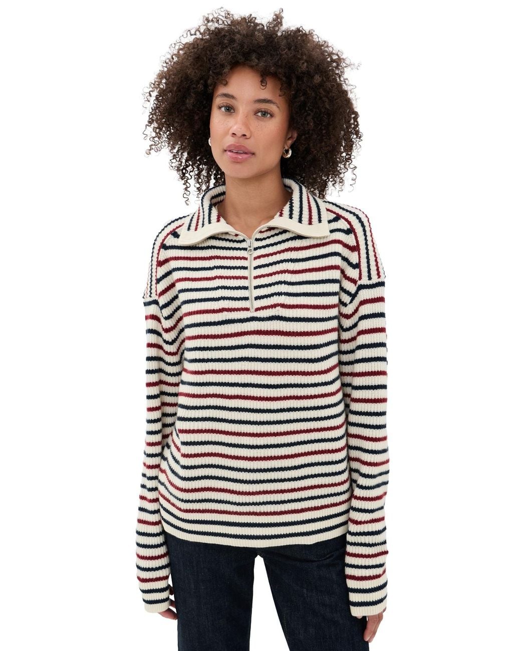 Rag & Bone Black Georgie Half Zip Sweater