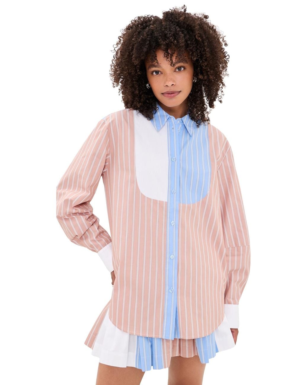 Essentiel Antwerp White Jatch Patchwork Shirt