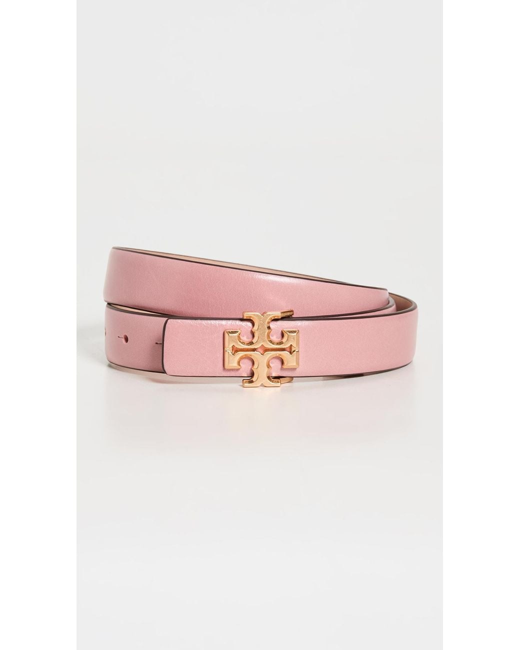 Tory Burch 1” Kira Embossed Logo Belt Tory Burch Kira Croc Embossed Leather Belt - Black  main image 3