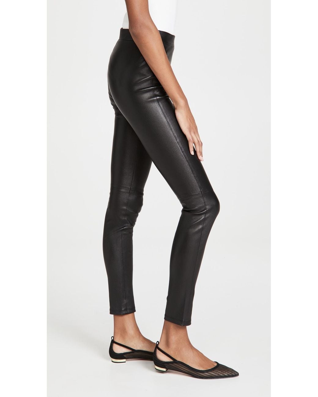 Theory Black Adbelle L2 Leather Pants