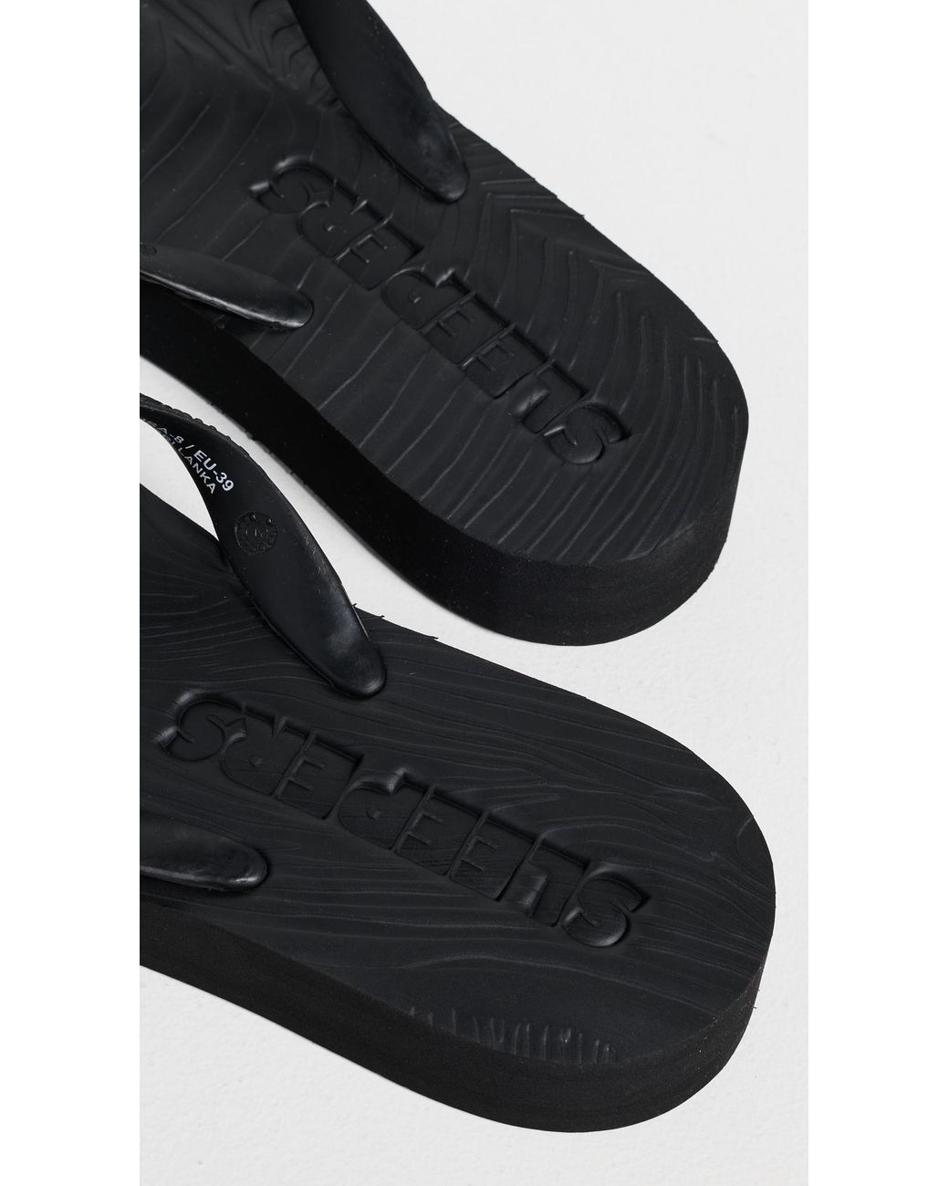 Sleeper Black Platform Flip Flops