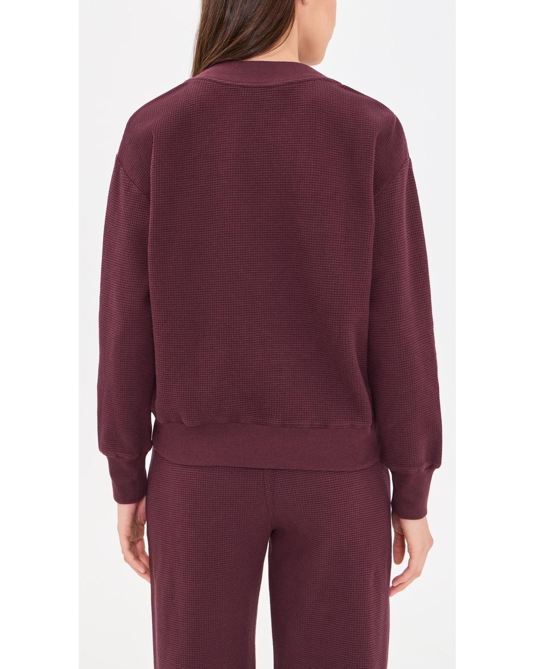NEGATIVE Purple Waffle Knit Deep V Pullover
