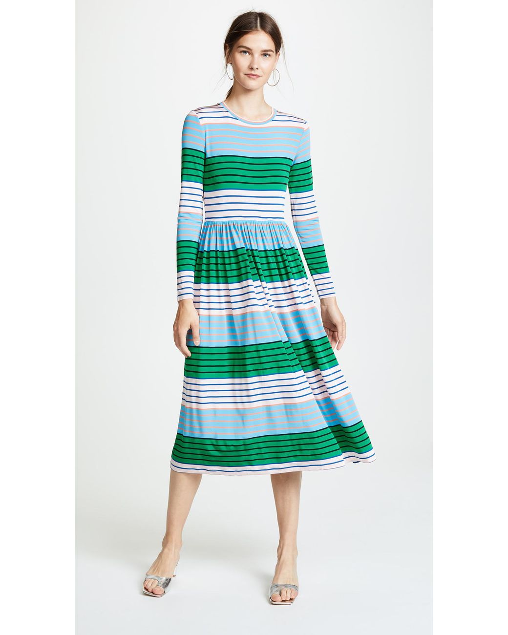 Stine Goya Synthetic Joel Dress in Stripes (Green) | Lyst