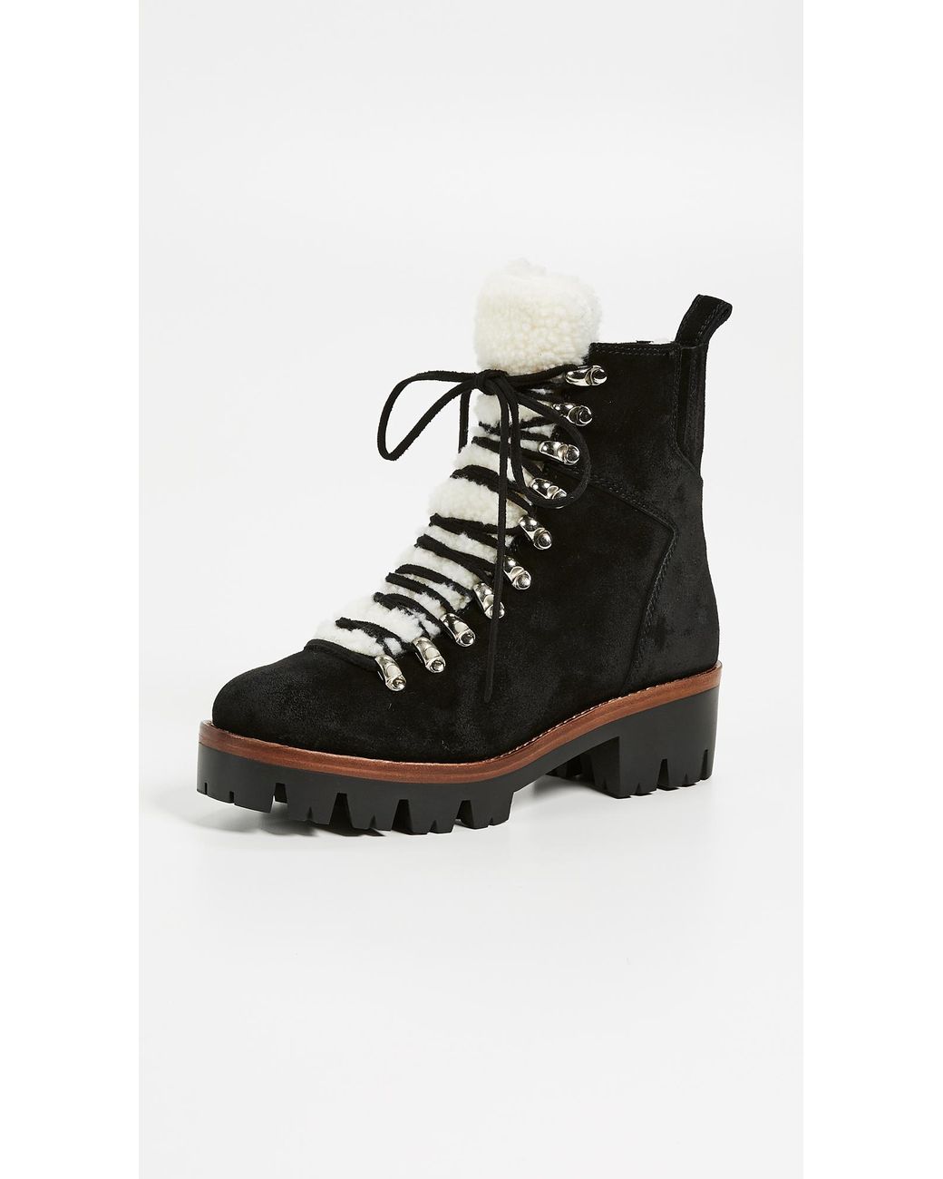 Jeffrey Campbell Culvert Sherpa Combat Boots in Black Lyst