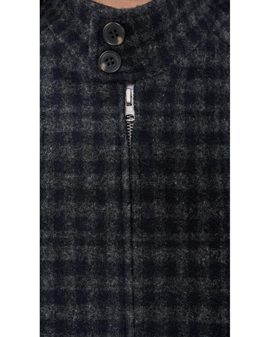 DUNST Black Harrington Quilted Wool Jacket