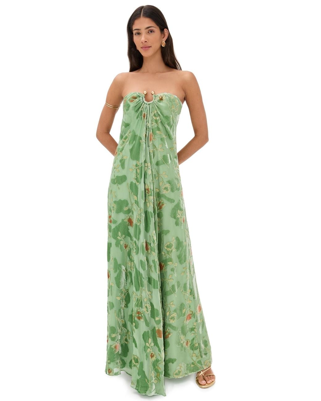 green emerald velvet dress Rent Cult Gaia Green Lissett Off Shoulder Mini Dress main image 0