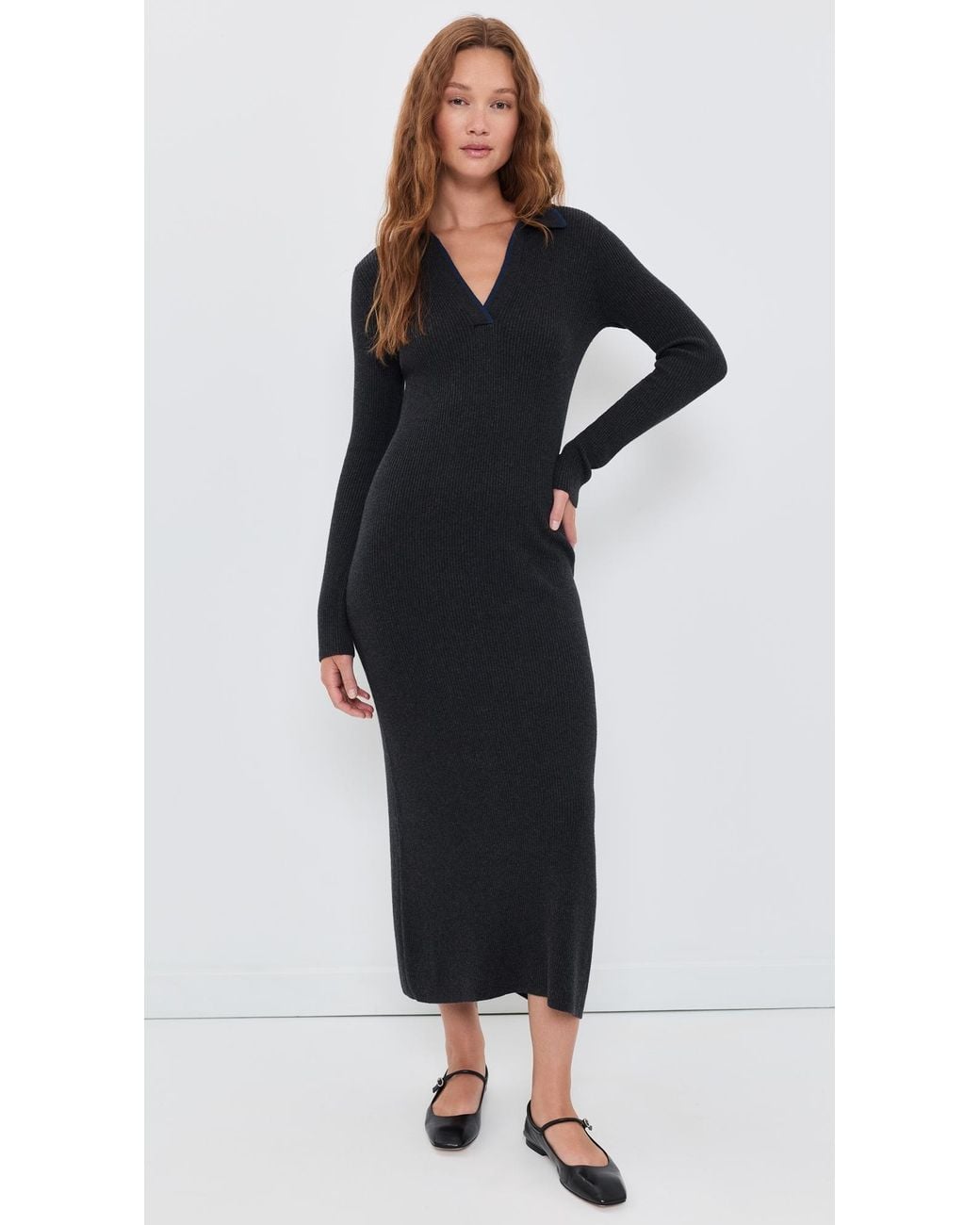 Faherty Brand Black Throwback Sweater Dress
