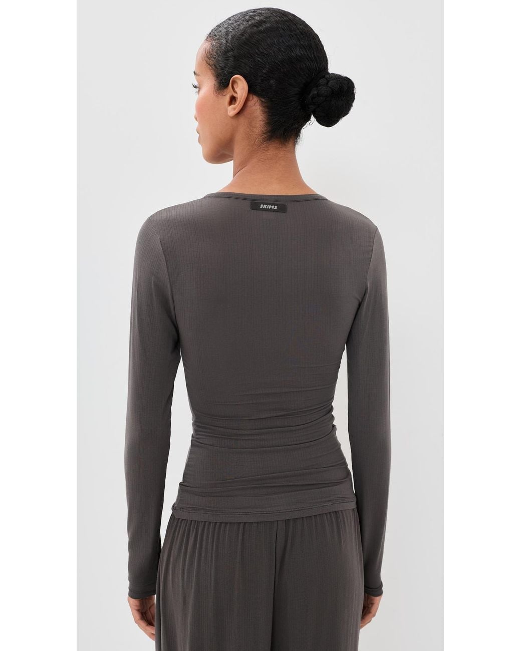 Skims Black Cloud Sleep Henley Top
