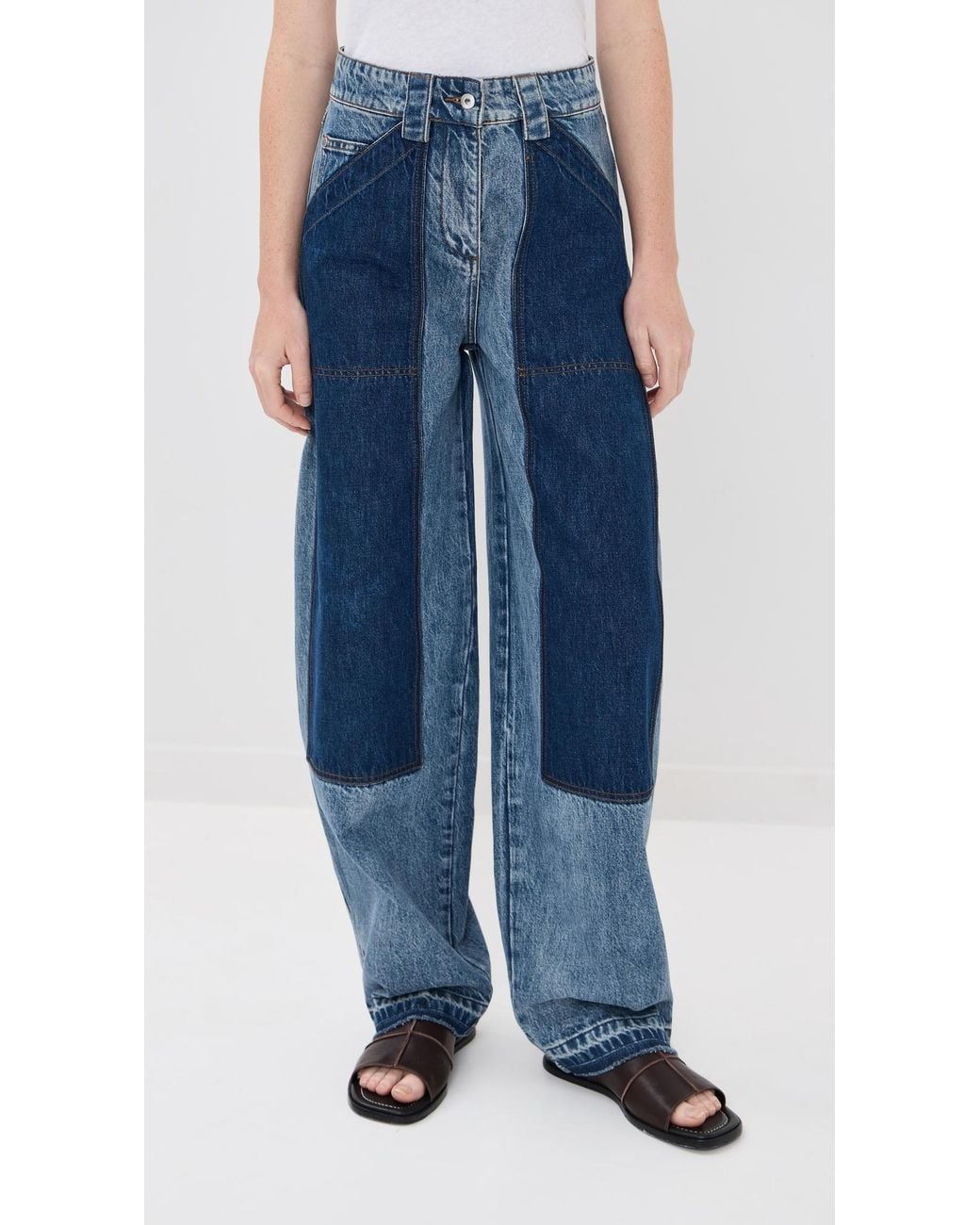 Co. Blue Denim Patchwork Pants