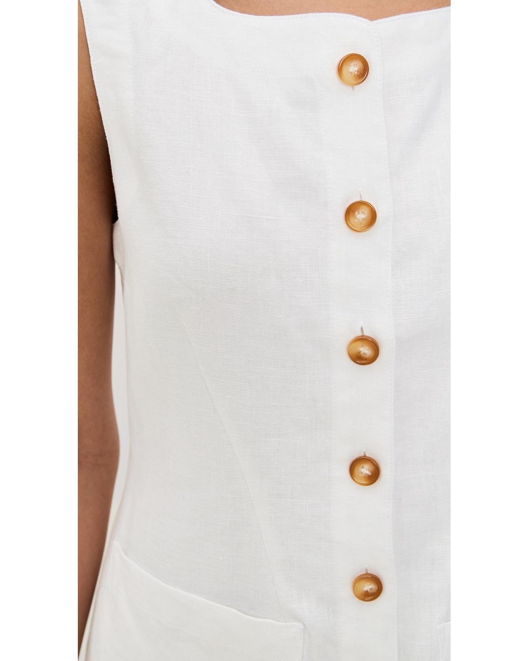 Posse White Emma Button Down Mini Dress