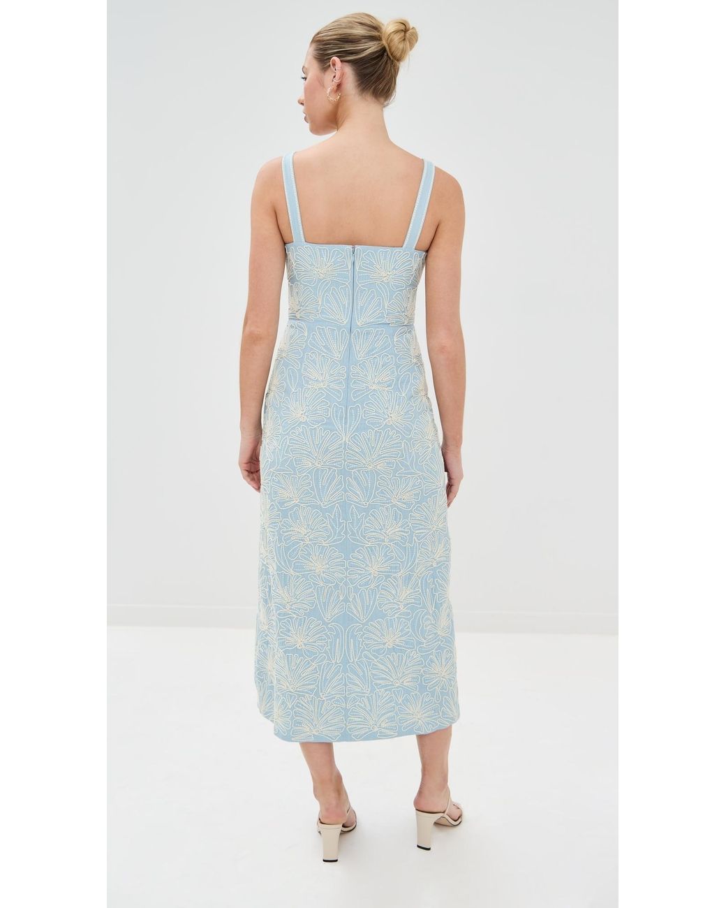 knee length dresses for ladies Veronica Beard Women's Zee Mini Dress - Blue - Size 4