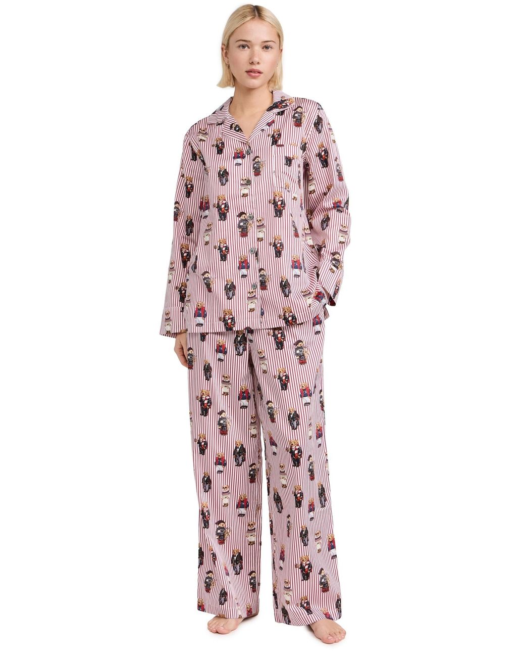 Polo Ralph Lauren Polo Bear Motif Pajama Set in Red | Lyst