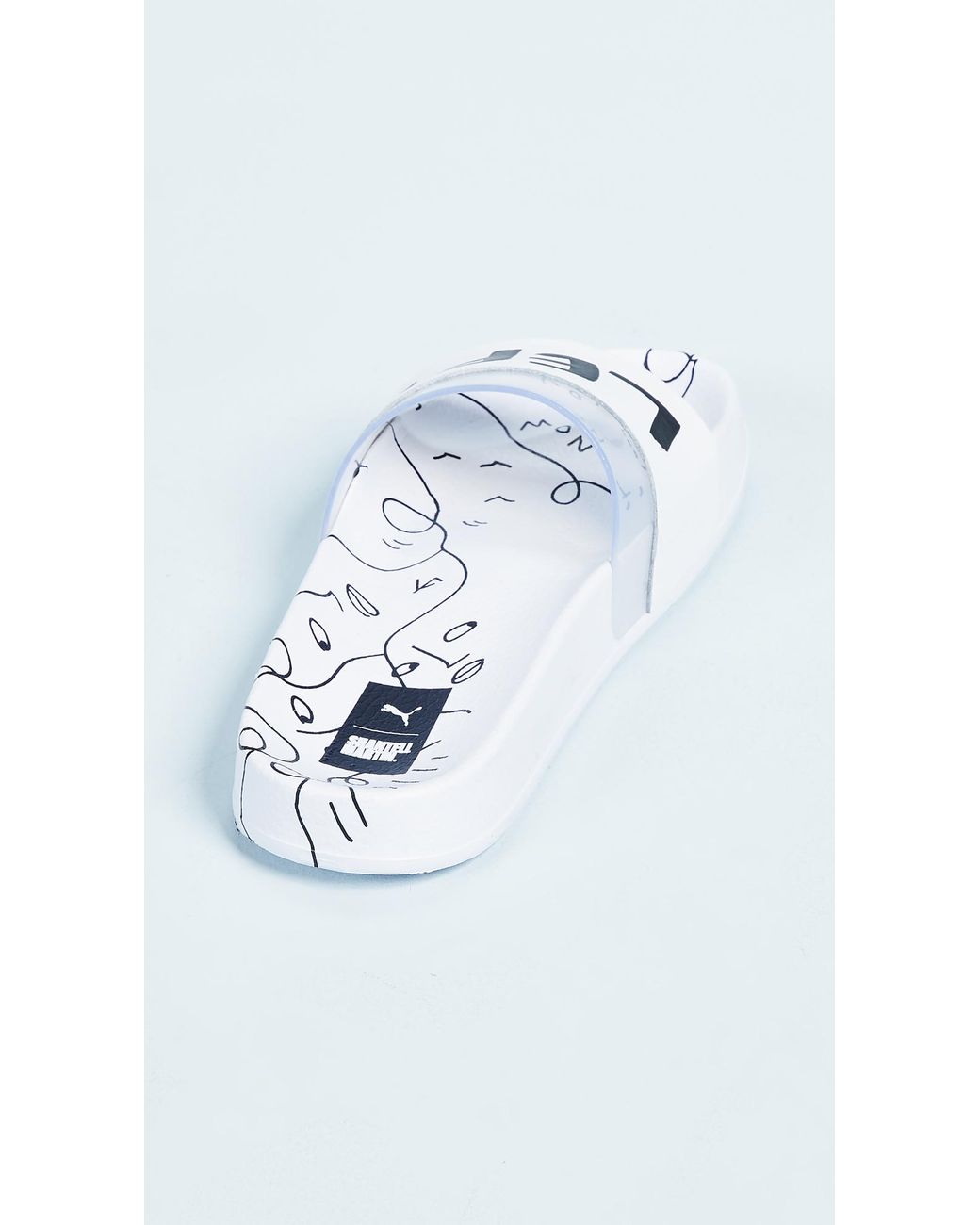 PUMA Leather Leadcat Sm Slides in White | Lyst