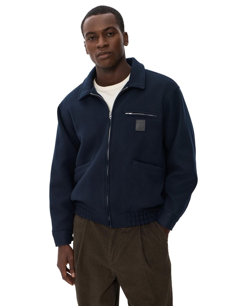Obey Blue Ledger Blouson Jacket for men