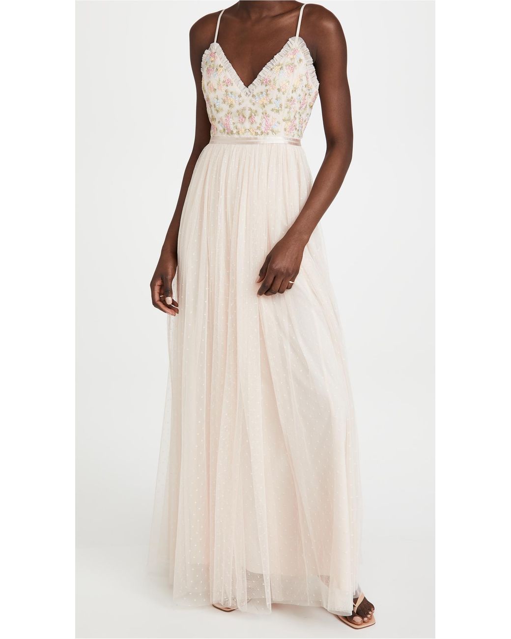 Needle Thread Emma Ditsy Bodice Cami Maxi Dress in Natural Lyst