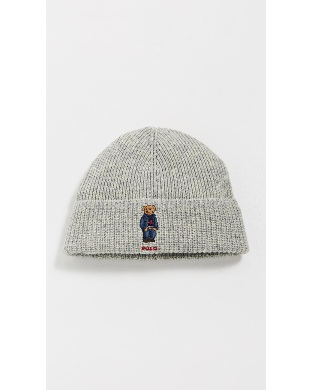 Polo Ralph Lauren Black Solid Denim Bear Beanie for men