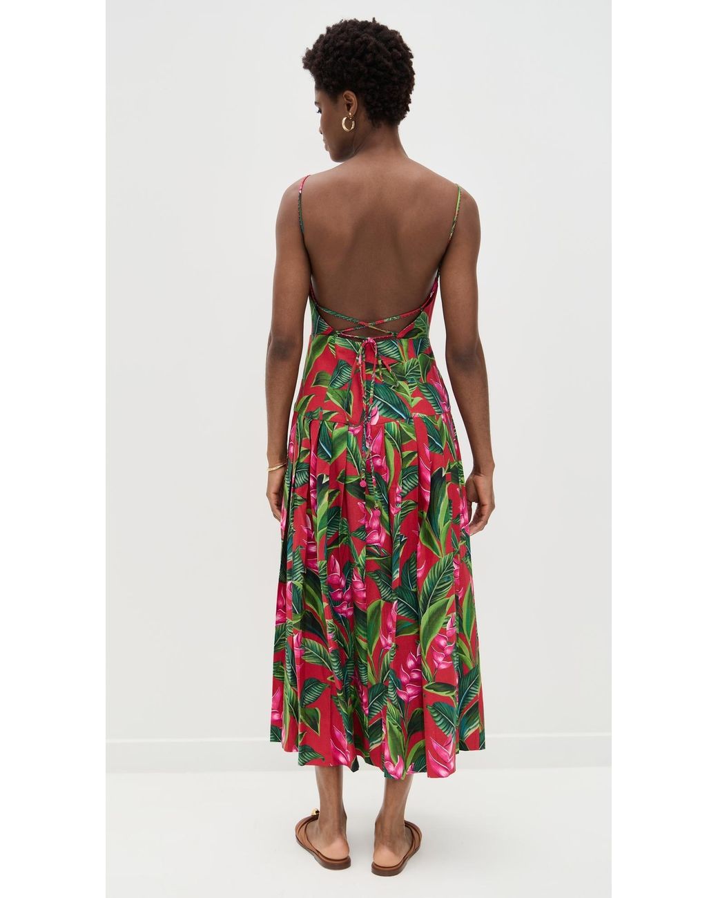 farm rio linen blend dream garden strappy drop-waist midi dress Farm Rio Linen Blend Dream Garden Strappy Drop-Waist Midi Dress at  MarketFair Shoppes in Princeton, NJ