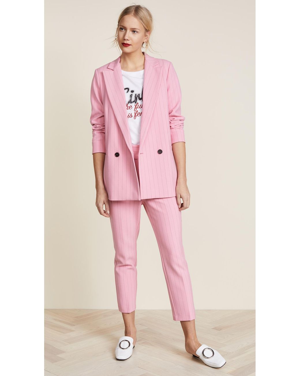 Ganni Synthetic Brighton Blazer in Pink | Lyst Canada