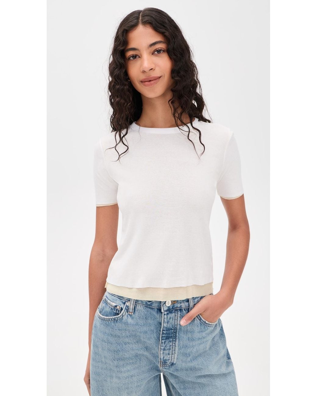 B Sides White Double Tee