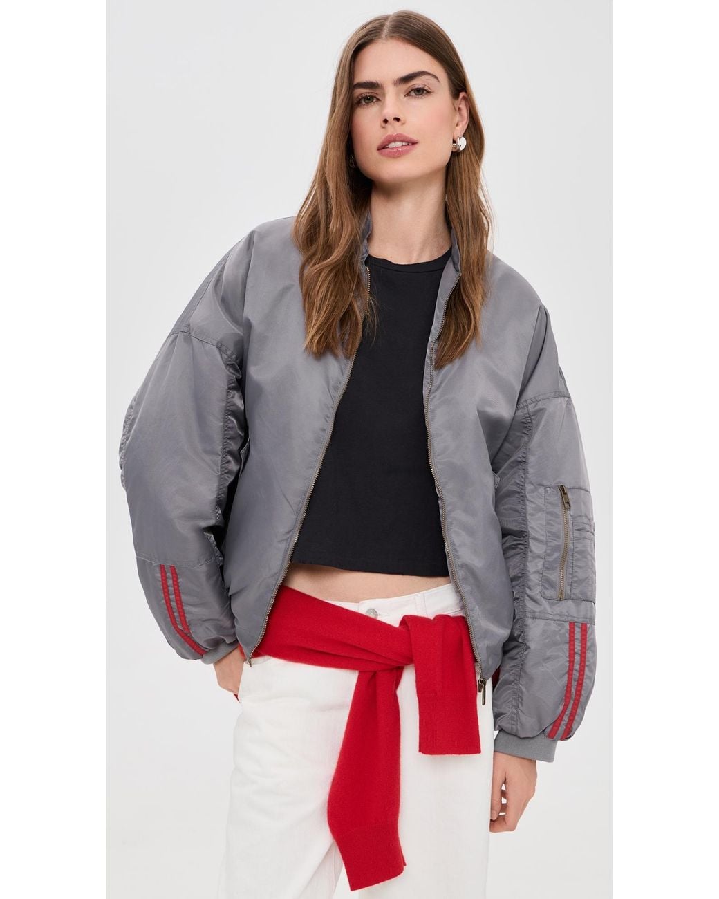Lioness Gray Bloom Bomber Jacket