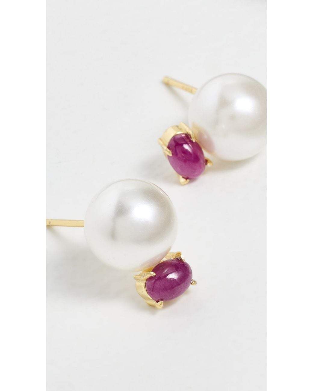 Shashi Black Nava Ruby Stud Earrings