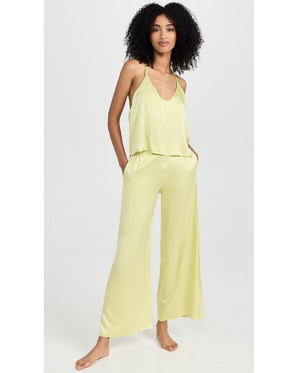 Lunya Washable Silk Cami Pants Set in Yellow | Lyst Canada