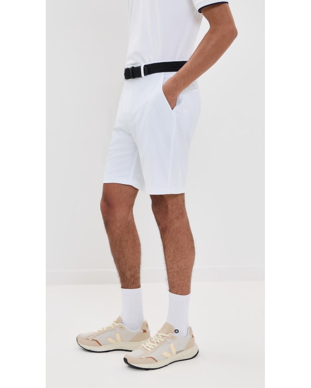 Redvanly White Hanover Pull On Shorts 9 for men