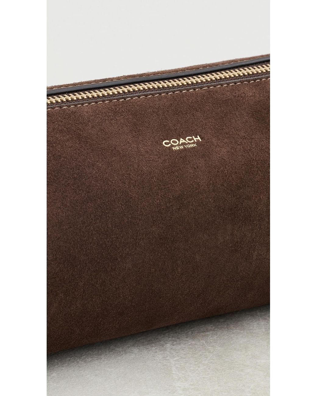 COACH Brown Suede Barrel Bag