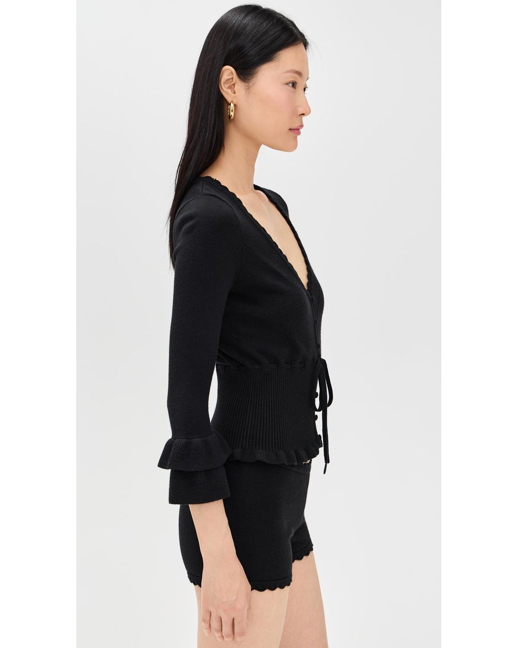 GUIZIO Black Mathilde Top