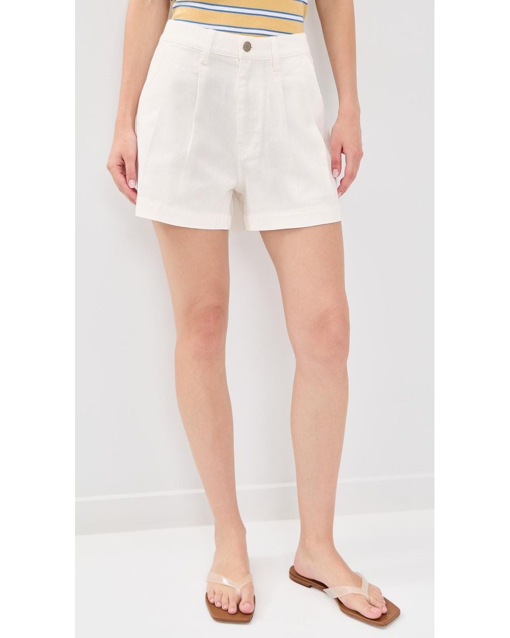 DAZE White Coronado Pleated Shorts