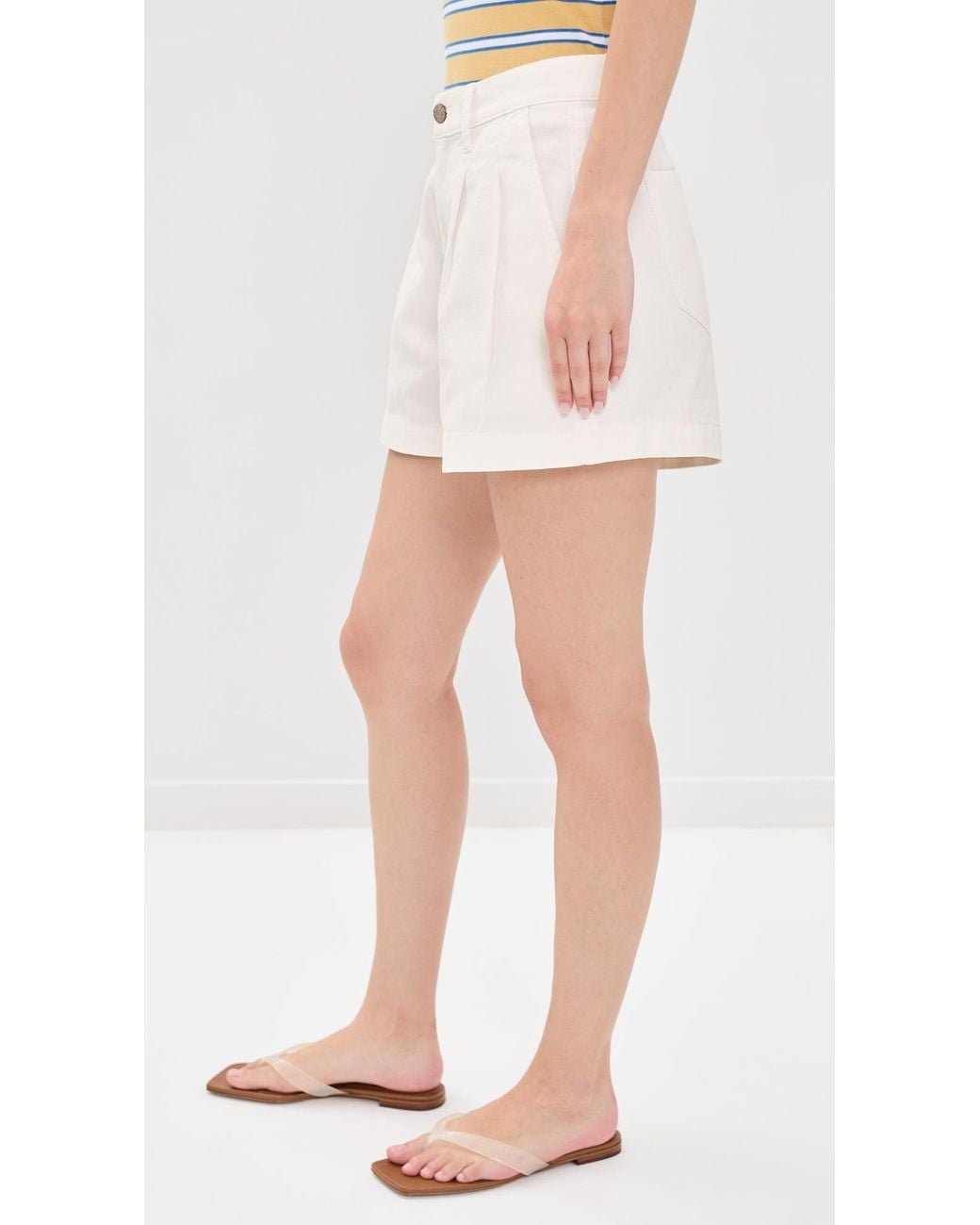 DAZE White Coronado Pleated Shorts
