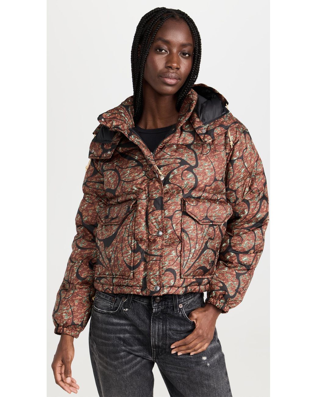 The North Face Brown Women's Printed 71 Sierra Down Short Jacket