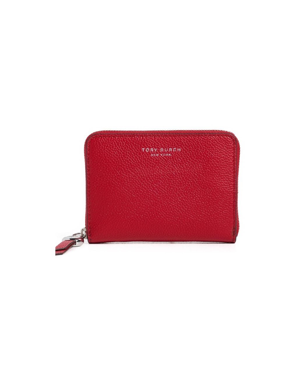 Tory Burch Red Romy Medium Zip Around Wallet