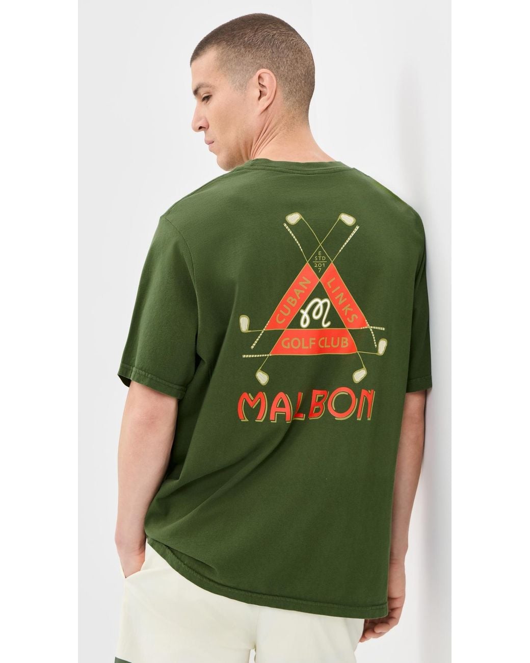 Malbon Green Bermuda Trinity Tee for men