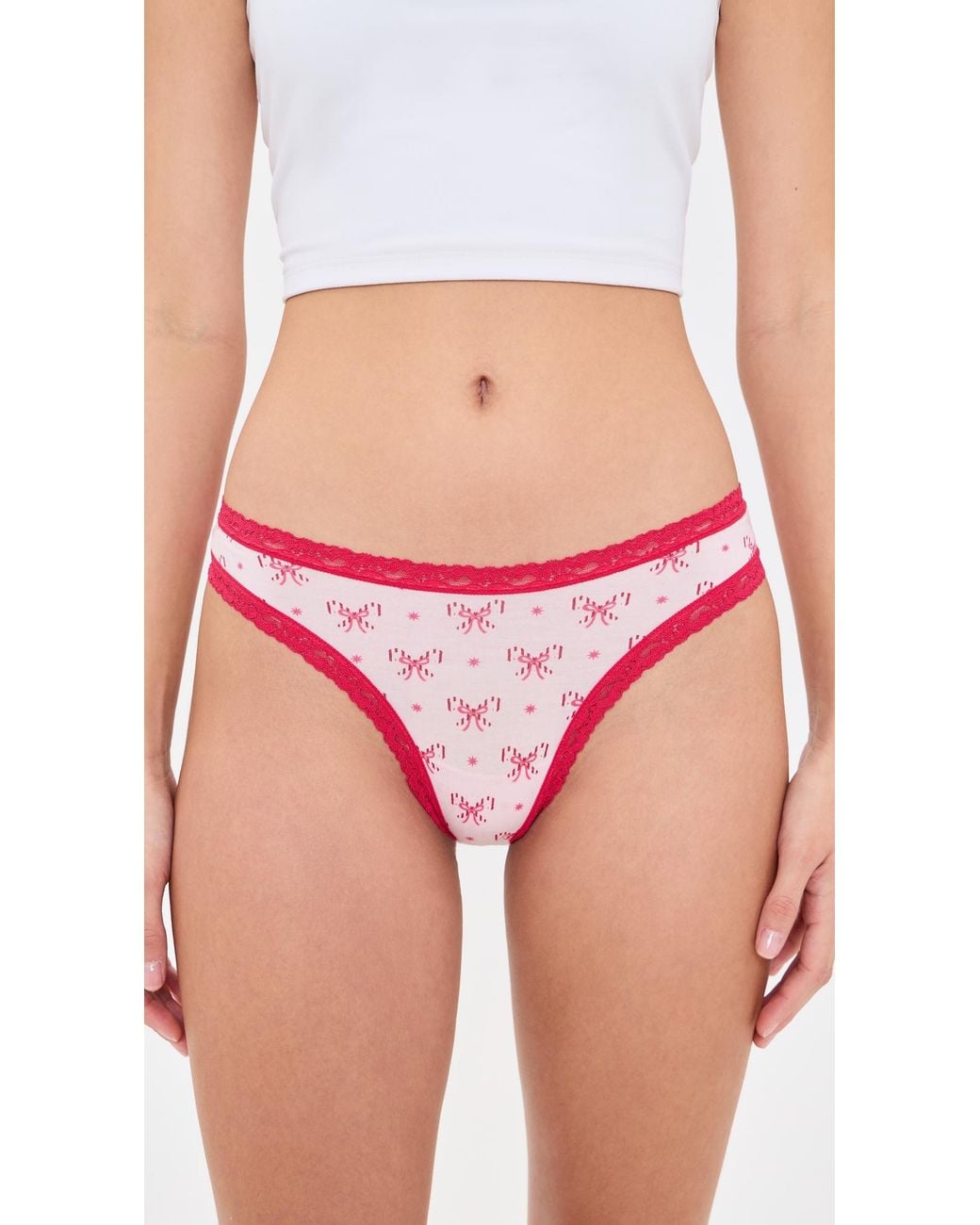 Stripe & Stare Pink Thong 4 Pack