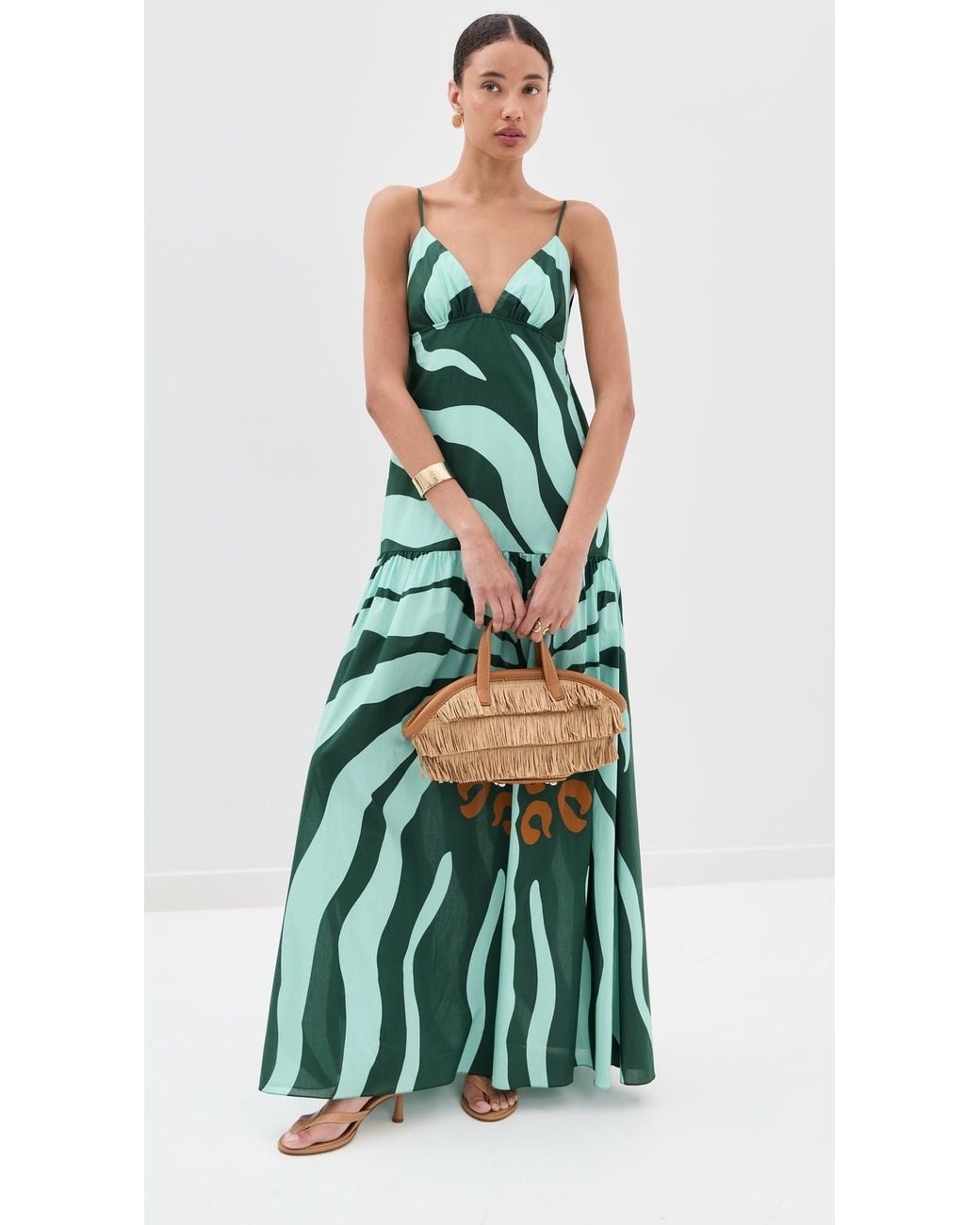green emerald velvet dress Johanna Ortiz Green Empowerment Movement Ankle Skirt Dress main image 0