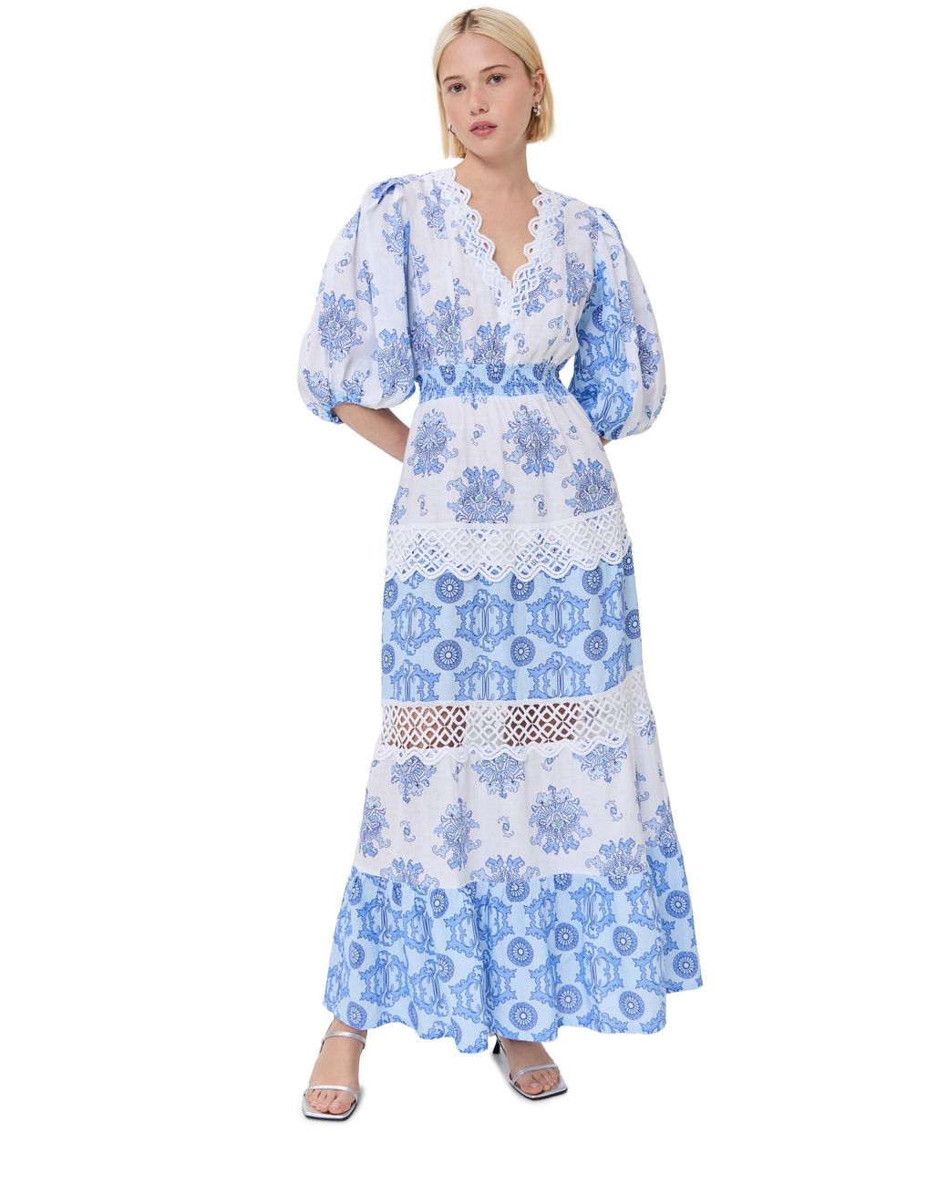 ワンピース TEMPTATION POSITANO Temptation Positano Congo Printed And Embroidered Long Dress