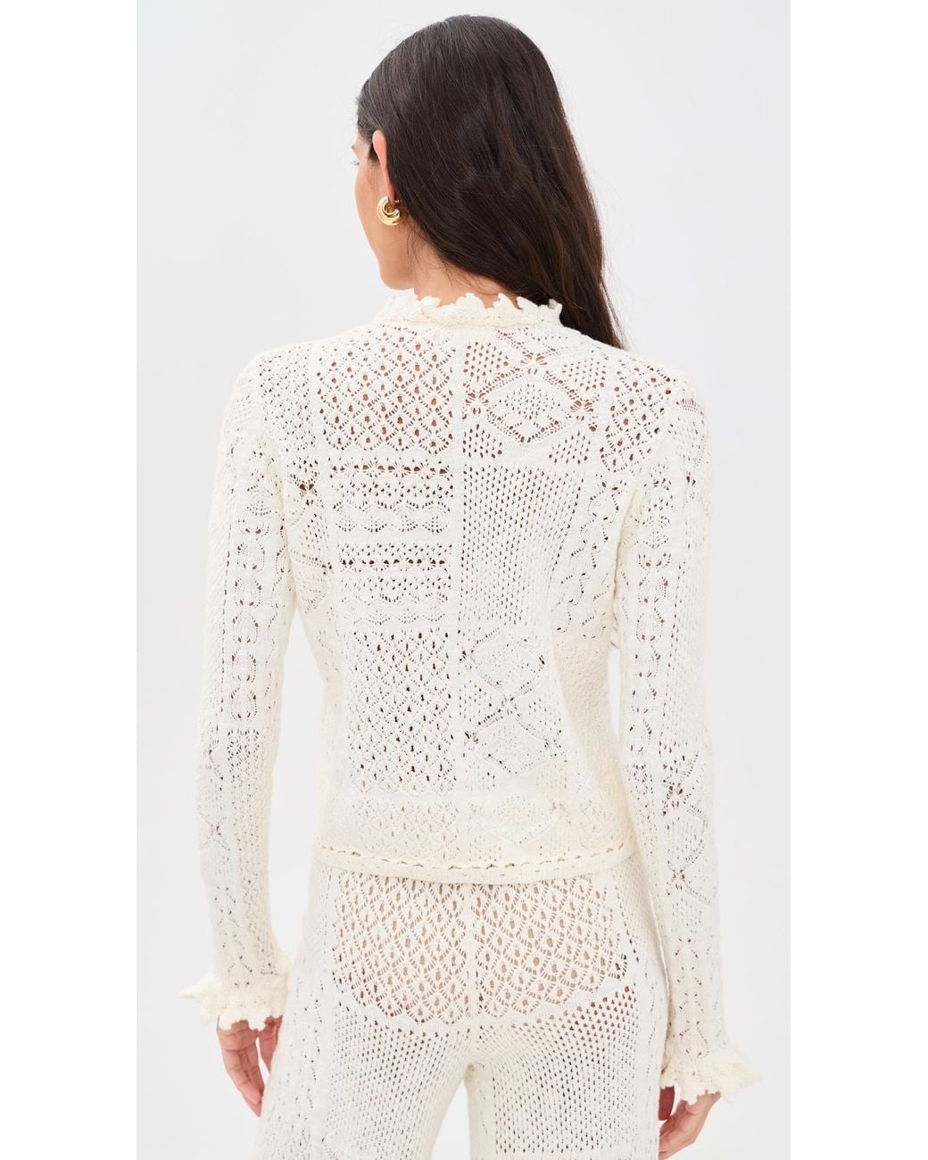 Ba&sh White Soria Cardigan