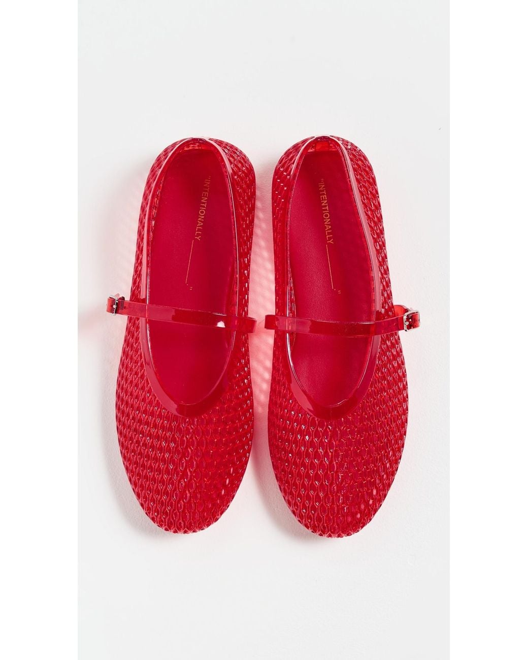 INTENTIONALLY ______ Red Classy Jelly Flats
