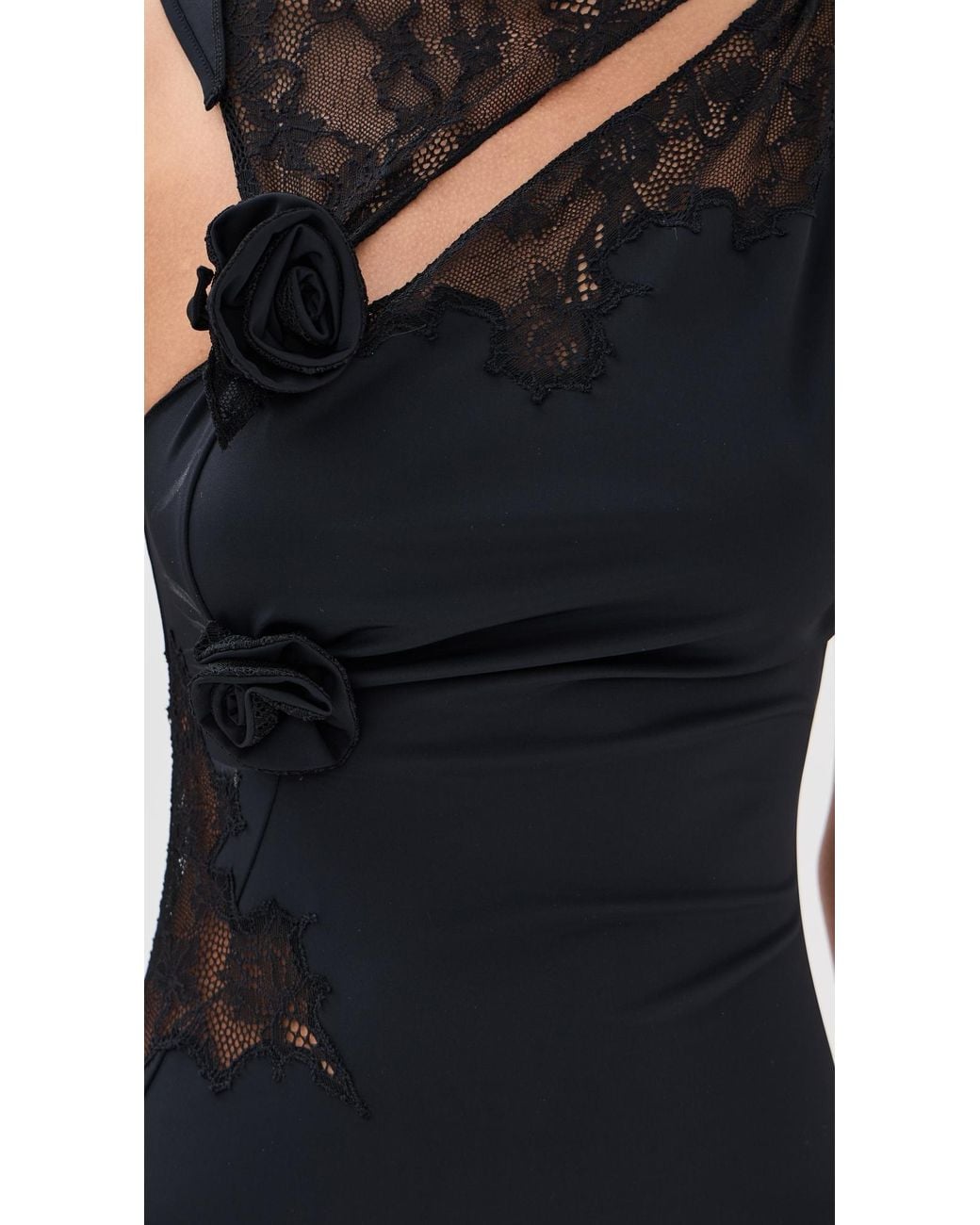 Coperni Lace Hybrid Flower Gown in Black | Lyst
