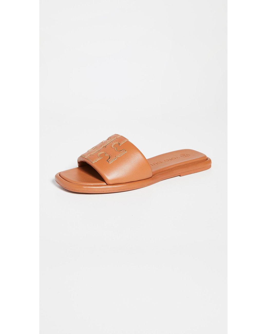 Tory Burch Leather Double T Sport Slides - Save 73% | Lyst UK
